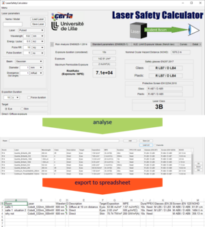Logiciel safety laser calculator